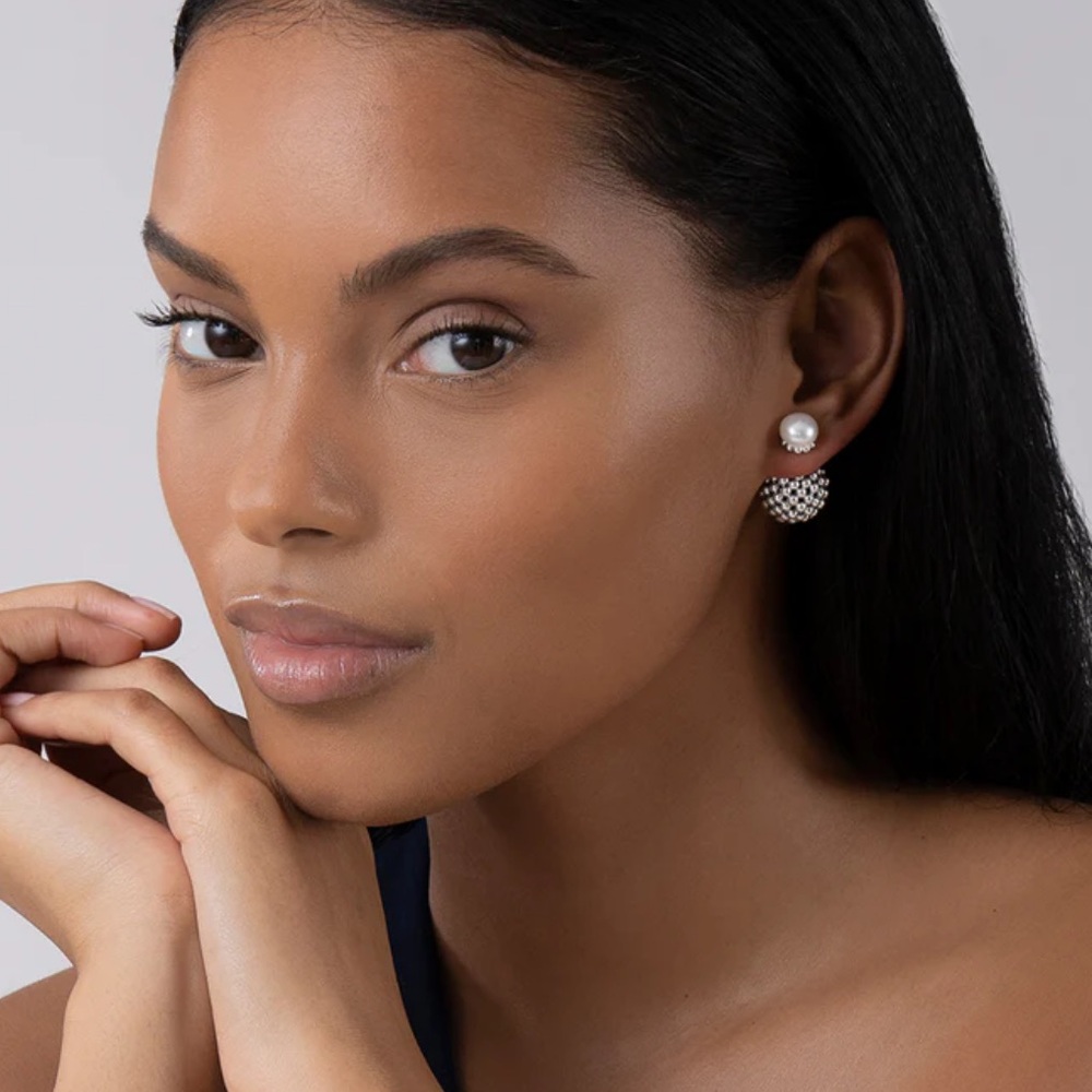 LAGOS Signature Caviar Pearl Front-Back Stud Earrings - Picture 2 of 6